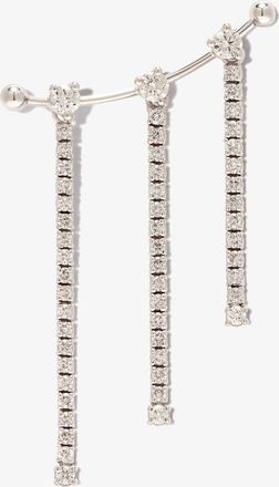 Delfina Delettrez 18K White Gold 1987 Diamond Tennis Ear Cuff - Womens - 18kt White Gold/White Diamond