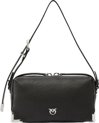 Pinko Bauletto Trittico Mini Bottalato Grande - Dames - Schoudertassen - Zwart - ONE Size - Tassen