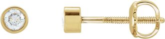 Diamond2Deal 14K Gold 1/8ct Lab-Grown Diamond Stud Earrings Clarity SI, Color G-H