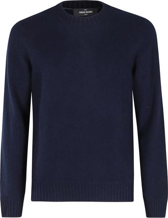 Gran Sasso Truien & Vesten, Heren, Blauw, M, Kasjmier, Trui met ronde hals