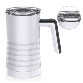 Infinite Espumador Y Calentador De Leche El&eacute;ctrico (400 W, Capacidad De 580 Ml, Revestimiento Antiadherente, Dise&ntilde;o Ergon&oacute;mico De Acero Inoxidable) Para Capuch