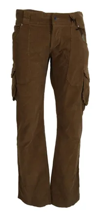 Ermanno Scervino Mens Corduroy Cargo Pants Pan74333 - Brown Cotton - Size EU 46 (Mens)