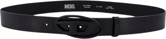 Diesel Belts, male, Black, Size: 100 CM Leather Belt with Buckle
