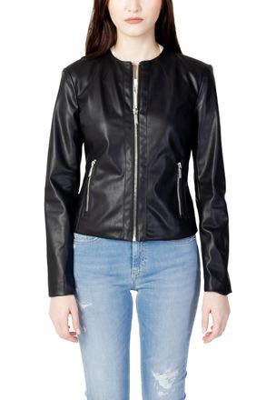 A|X Armani Exchange Womens Faux Leather Jacket - Black - Size X-Large