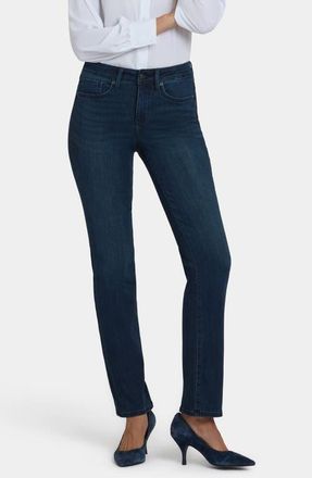 NYDJ Marilyn Stretch Straight Leg Jeans in Obsidian Blue at Nordstrom, Size 18P
