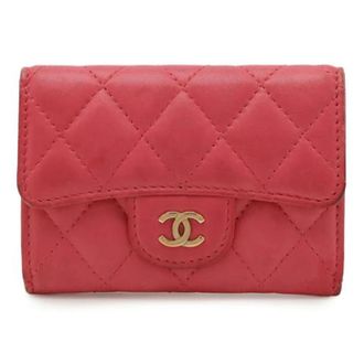 Chanel Pre-owned Wallets, female, Pink, Size: ONE SIZE Pre-owned Business card case