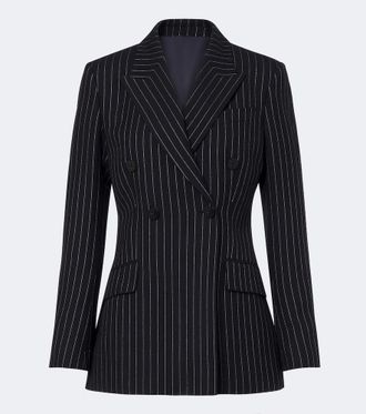 Gucci Blazer de lana y seda con raya diplom&aacute;tica