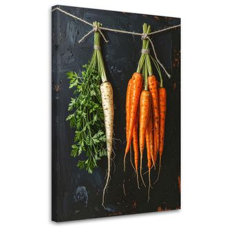Feeby Cuadro En Lienzo, Zanahorias Perejil Verduras, 80x120