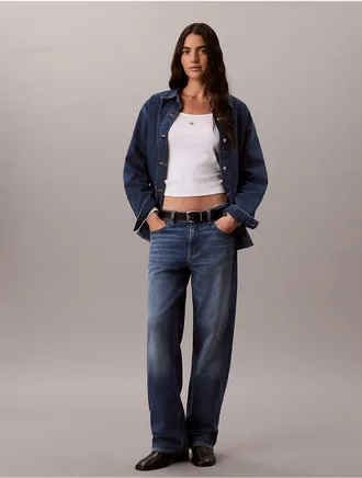 Calvin Klein Jeans Calvin Klein Womens 90s Straight Temperature Regulating Jeans - Blue - 24W x RL