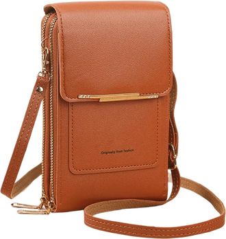 Generic Small Sling Bag - Phone Bags for Women, Touchscreen crosbody Purse, crosbody Phone Bag | Small Pu Leather Shoulder Bags with Card Slot & Zipper | Ligh