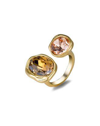 Liv Oliver 18K Plated 14.75 Ct. Tw. Citrine, Pink Citrine (Quartz) Sunset Ring