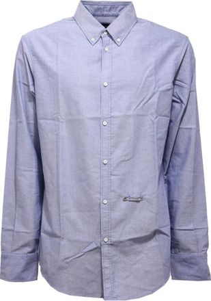 Dsquared2 Lichte katoenen overhemd gemaakt in Itali&euml; - Heren - Casual Overhemden - Blauw - 2XL - Katoen - Overhemden