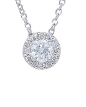 Nephora 14K 0.23 Ct. Tw. Diamond Solitaire Halo Necklace