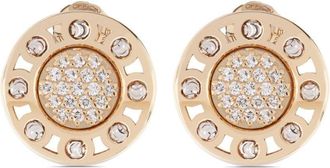 Officina Bernardi 18kt yellow gold small SenzaTempo diamond stud earrings - women - 18kt Yellow Gold/Diamond/18kt White Gold - One Size
