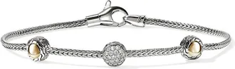 John Hardy JH Essential Station Bracelet, Diamonds, 1.8mm in Silver Gold Diamond at Nordstrom, Size Medium