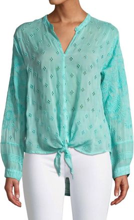 Johnny Was Hunter Tie Front Blouse In Bright Eye