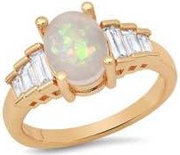 Steeltime 18k Gold Plated Imitation Opal Ring at Nordstrom Rack, Size 9