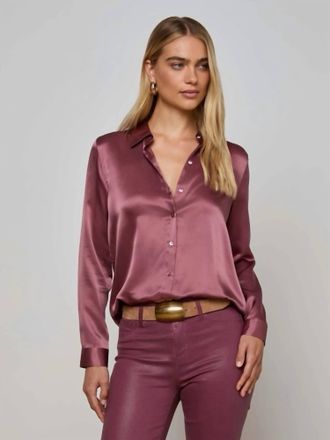 L'agence Tyler Silk Blouse In Dark Mauve