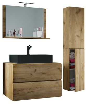 ebuy24 4 Piezas Lavabo Muebles De Ba&ntilde;o Lendas 80 Cm L 150x114x52 - Vcm