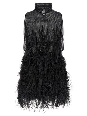 The Attico Ostrich Feather Dress