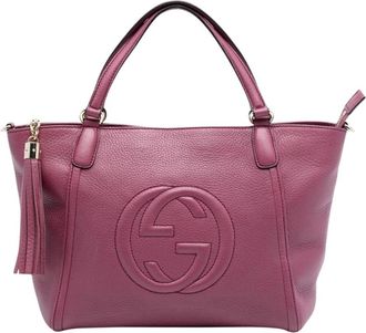 Gucci Pre-owned Tote Bags, female, Pink, Size: ONE SIZE Pre-owned Leather Tote Bag