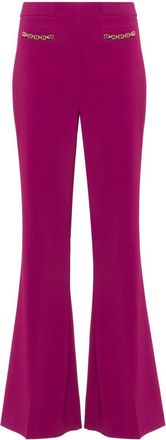 Twin-Set Oval T-chain trousers - women - Polyester/Elastane - 44 - Purple