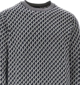 Emporio Armani Geometric Wool Sweater - Blue