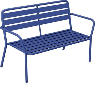 Vente-Unique Panchina da giardino in metallo - Blu notte - MIRMANDE di MYLIA