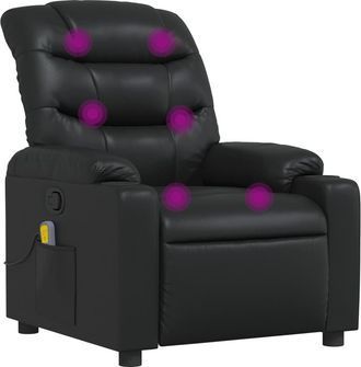 vidaXL Vidaxl - Sill&oacute;n De Masaje Reclinable Cuero Sint&eacute;tico Negro