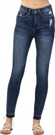 Judy Blue Release Hem Tummy Control Skinny Jeans In Blue
