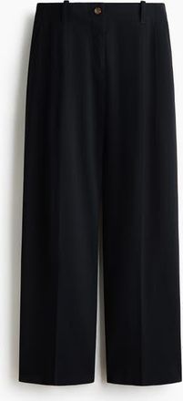 H&M Tailored Trousers in Black at Nordstrom, Size 16