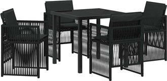 vidaXL Conjunto De Comedor De Jard&iacute;n 5 Pcs Negro Polirat&aacute;n Vidaxl