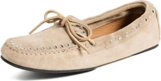 Alohas Calla Suede Studs Loafers - Dames - Loafers - Beige - 36 EU - Leer - Schoenen