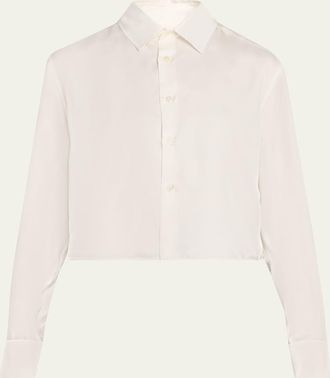 J.W.Anderson Silk Twill Crop Button-Down Shirt