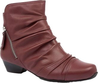 Ziera Womens Camryn Boots - Extra Wide In Dark Red Leather