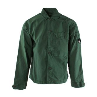 C.P. Company Light Jackets, male, Green, Size: XS Green Ottoman Shirt
