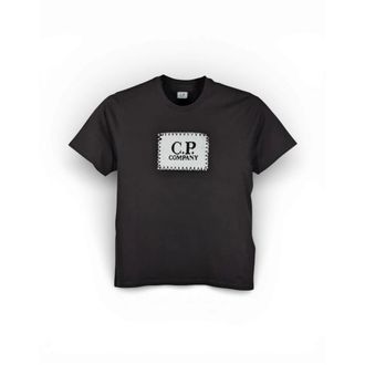 C.P. Company T-Shirts, male, Black, Size: XL Jersey 30/1 Short Sleeve Logo Label T-Shirt