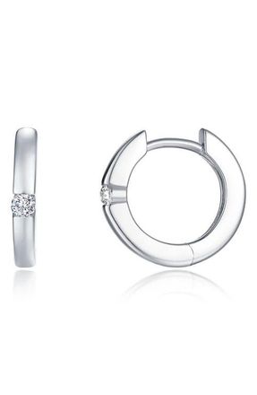 Lafonn Kate Simulated Diamond Huggie Hoop Earrings in Silver at Nordstrom
