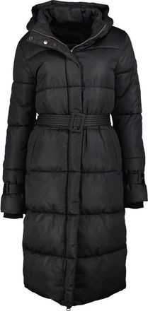 Noize Mara Belted Maxi Puffer Coat with Removable Hood in Black at Nordstrom Rack, Size X-Small