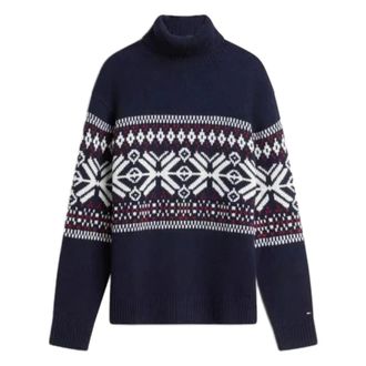 Tommy Hilfiger Maglione a collo alto in misto lana con motivo Fair Isle - - Knitwear - Uomo - Multicolore - S