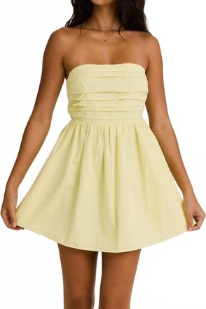 Le Lis Blanc Deux Strapless Mini Dress In Light Yellow