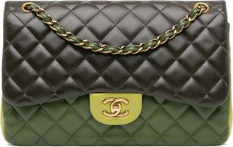 Chanel Tricolour Jumbo Lambskin Double Flap Bag