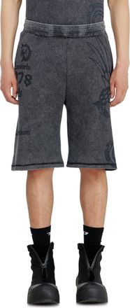Diesel Mesh cotton sweatshorts with prints - Shorts - Man - Grey