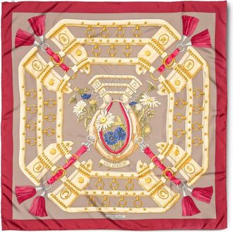 Herm&egrave;s Sciarpa con stampa grafica - Rosso