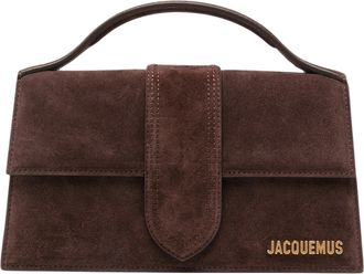 Jacquemus Brown Suede Le Bambino Tote Bag with Metal Logo