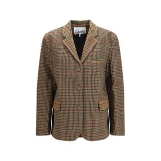 Ganni Ganni Recycled Wool Womens Blazer