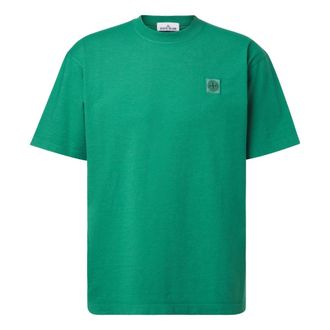 Stone Island 60/2 Katoenen Jersey T-shirt - Heren - T-shirts - Groen - S - Katoen - Tops