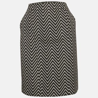 Max & Co. Black/white Chevron Patterned Knit Short Skirt