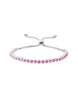 Gabi Rielle Silver Enamel Evil Eye Bracelet