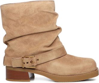 Michael Michael Kors buckled biker boots - women - Calf Suede/Leather/Rubber - 6 - Neutrals